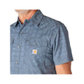 Carhartt Men's Montana Bozeman Relaxed Short Sleeve Plaid Shirt  Iron Blu Bndna Prt
