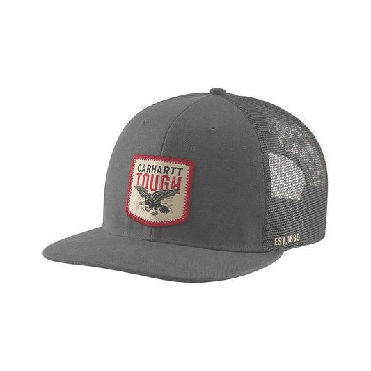 Carhartt Washed Duck Flat Brim Eagle Graphic Cap Gravel