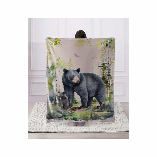 Duke Imports Bear Family Faux Fur Blanket