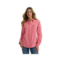 Wrangler Women's Colorwash Slim Western Snap Shirt Pink