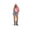 Wrangler Women's Colorwash Slim Western Snap Shirt  Pink
