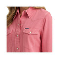 Wrangler Women's Colorwash Slim Western Snap Shirt  Pink