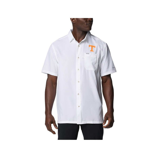 Columbia Men's University of Tennessee PFG Slack Tide Camp Short Sleeve Shirt White