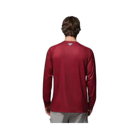 Columbia Men's University of South Carolina PFG Terminal Tackle Long Sleeve T- Shirt  Beet Heather