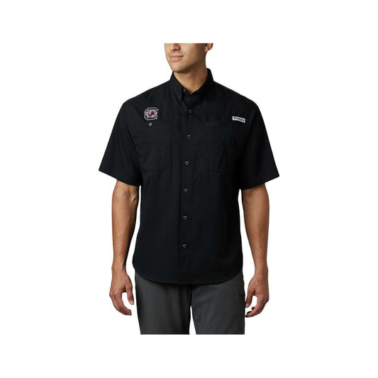 Columbia Men's University of South Carolina PFG Tamiami Short Sleeve Shirt Black