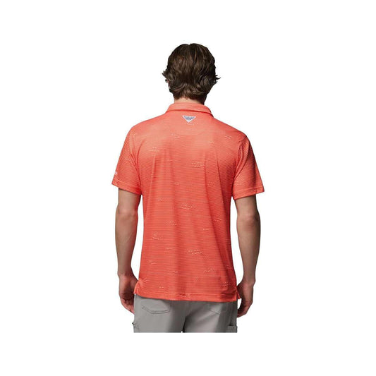 Columbia Men's Clemson Super Terminal Tackle Short Sleeve Polo Shirt  Spark Orange