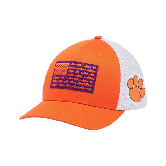 Columbia Clemson PFG Mesh Fish Flag Cap Spark Orange