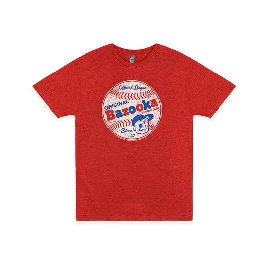 Bazooka Bubble Gum Baseball Short Sleeve T-Shirt Htr Red