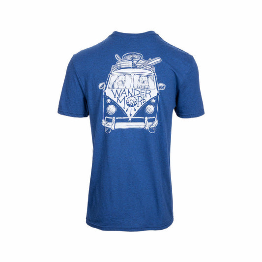 Hintz Mast General Store Wander More Bear Family Van Short Sleeve T-Shirt Deep Royal Fleck
