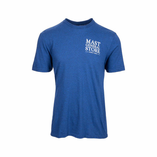 Color swatch for Hintz Mast General Store Wander More Bear Family Van Short Sleeve T-Shirt in Deep Royal Fleck