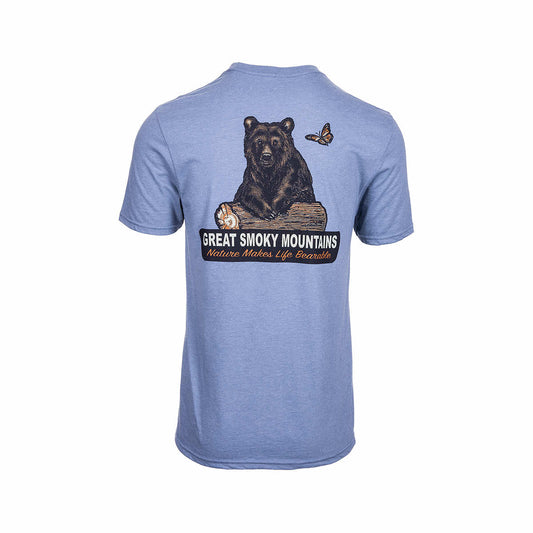 Hintz Mast General Store Wise Black Bear Great Smoky Mountains Short Sleeve T-Shirt Flint Blue Htr