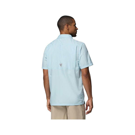 Columbia Men’s PFG Slack Tide Short Sleeve Camp Shirt  Marine Light