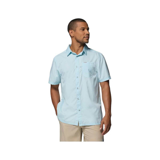 Columbia Men’s PFG Slack Tide Short Sleeve Camp Shirt Marine Light