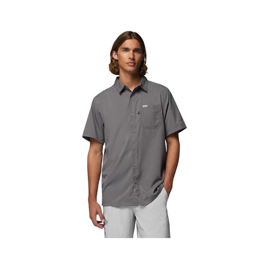 Columbia Men’s PFG Slack Tide Short Sleeve Camp Shirt City Grey