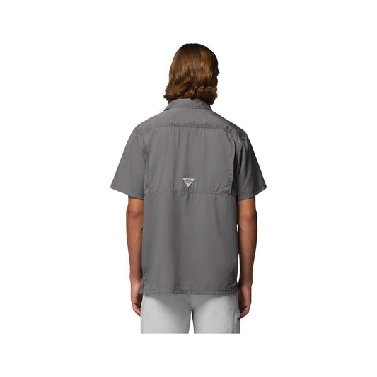 Columbia Men’s PFG Slack Tide Short Sleeve Camp Shirt  City Grey