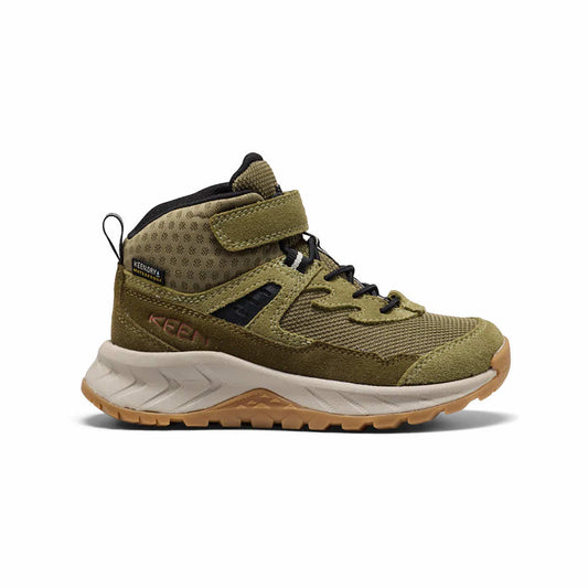KEEN Kids' Hightrail Waterproof Mid Hiking Boots Dkolive Martini