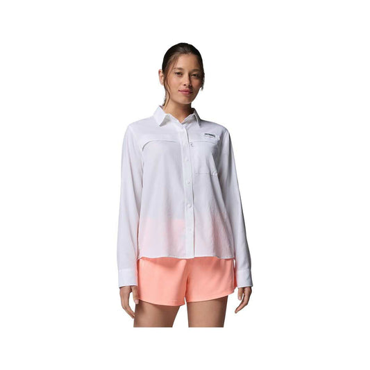 Columbia Women's PFG Castback Woven Long Sleeve Shirt White