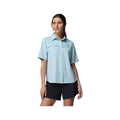 Columbia Women's PFG Castback Woven Short Sleeve Shirt Marine Light