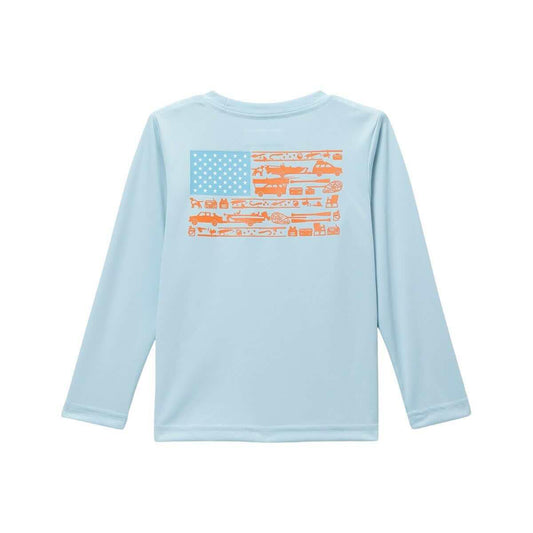 Columbia Boys' Toddler PFG Terminal Tackle Fish Flag Long Sleeve Shirt  Marinelight