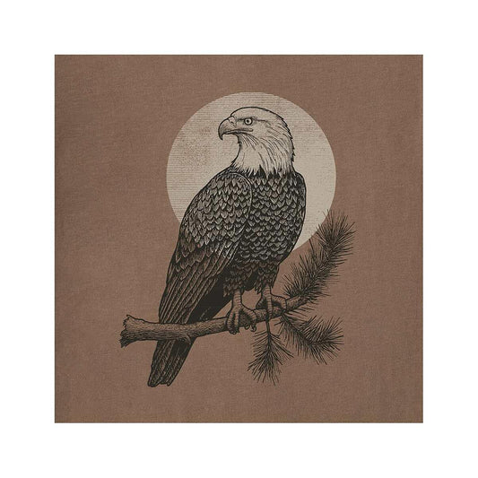 Color swatch for Life is Good Men's Eagle Moon Short Sleeve Crusher T-Shirt in Mushroom Brown