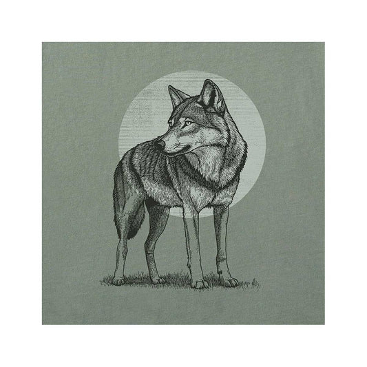 Color swatch for Life is Good Men's Wolf Moon Short Sleeve Crusher T-Shirt in Moss Green