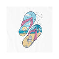 Life is Good Women's Beachy Sailing Flip Flops Short Sleeve Crusher-Lite V-Neck T-Shirt  Cloud White
