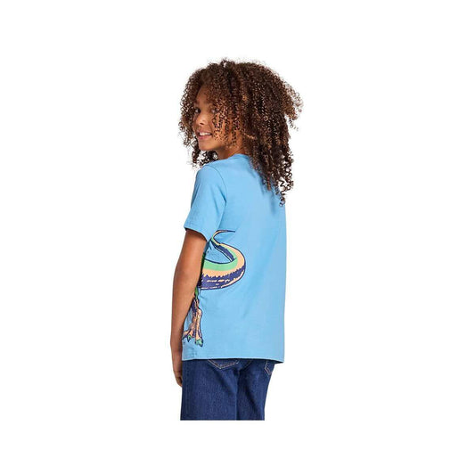 Life is Good Kids' Fierce T-Rex Short Sleeve Crusher T-Shirt Cool Blue