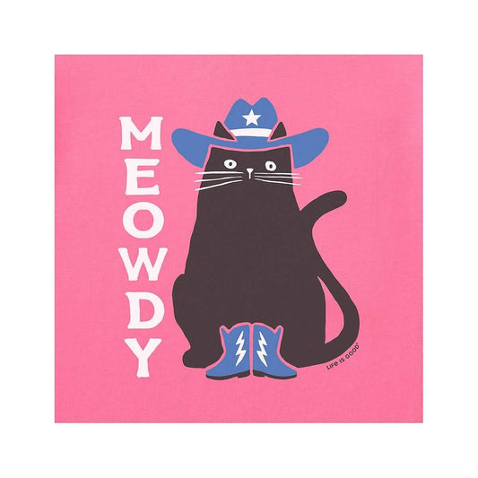 Life is Good Toddler Meowdy Cat Boots and Hat Short Sleeve Crusher T-Shirt Watermelon Pink