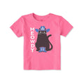 Life is Good Toddler Meowdy Cat Boots and Hat Short Sleeve Crusher T-Shirt Watermelon Pink
