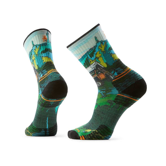 Smartwool Men's Hike Trail Trekker Print Crew Socks Winter Moss