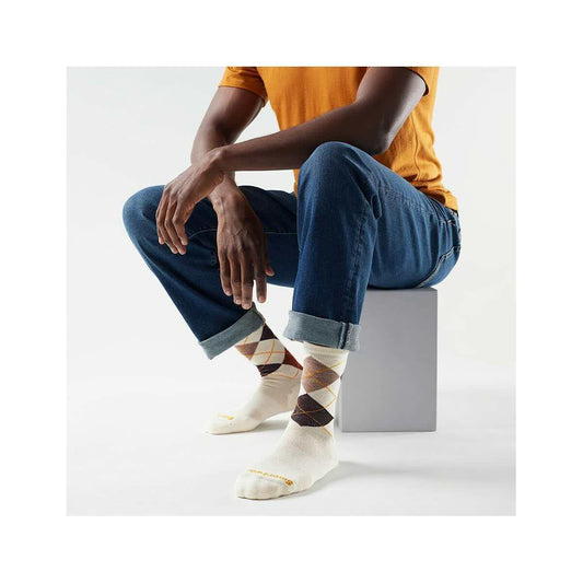 Smartwool Men's Everyday Diamond Jim Argyle Crew Socks  Natural