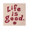 Life is Good Vintage Wordmark Stacked Chill Cap  Birch White
