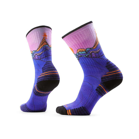 Smartwool Women’s Hike Mountain Sunrise Print Crew Socks Deep Navy