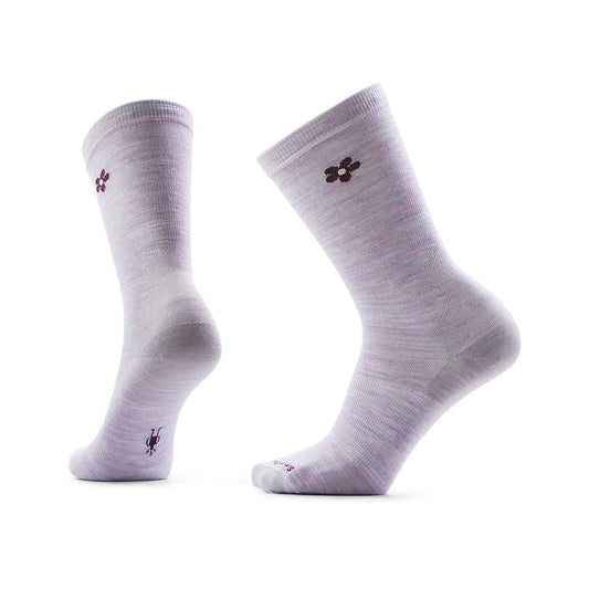Smartwool Women's Everyday Groovy Bloom Crew Socks Purple Eclipse