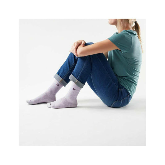 Smartwool Women's Everyday Groovy Bloom Crew Socks Purple Eclipse
