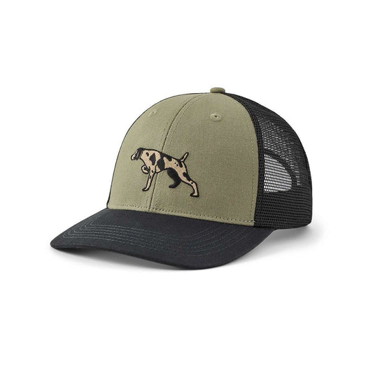Life is Good Pointer Dog Trucker Hat Moss Green