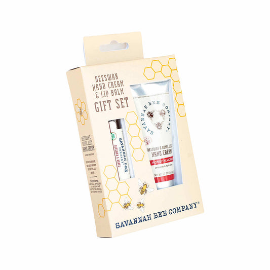 Savannah Bee Honey Almond Lip Balm and Hand Cream Gift Set