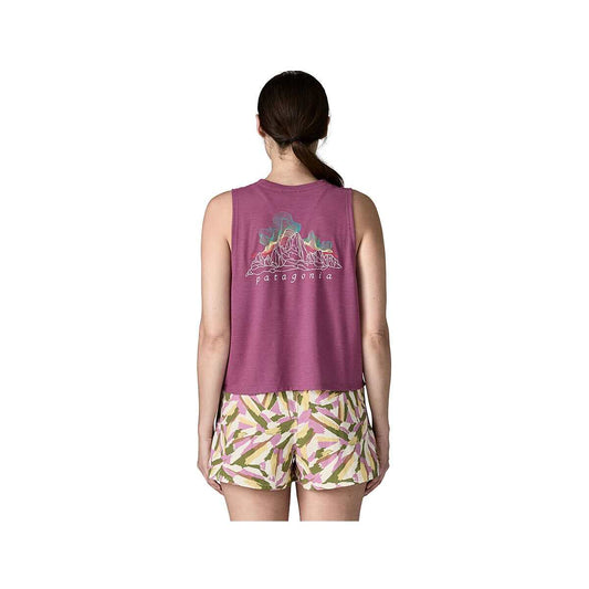 Patagonia Women's Capilene Cool Trail Cropped Tank Top Faded Magenta