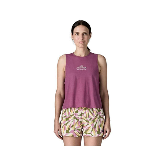 Patagonia Women's Capilene Cool Trail Cropped Tank Top Faded Magenta