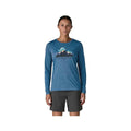Patagonia Women's Long-Sleeved Capilene Cool Daily Shirt - Fitz Roy Nimbus Light Aquatic Blue