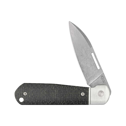 Smooth Black Burlap Micarta Highbanks Knife