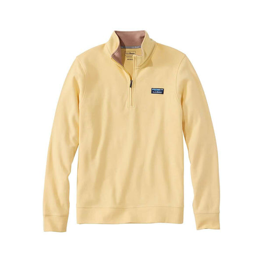 L.L.Bean Men's Comfort Stretch Performance Piqué Quarter-Zip Pullover Pale Gold