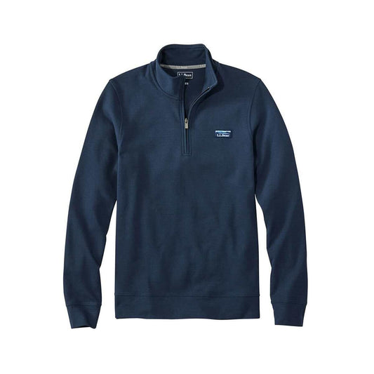 L.L.Bean Men's Comfort Stretch Performance Piqué Quarter-Zip Pullover Carbon Navy