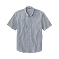 L.L.Bean Men's Comfort Stretch Performance Seersucker Short Sleeve Shirt Deep Blue