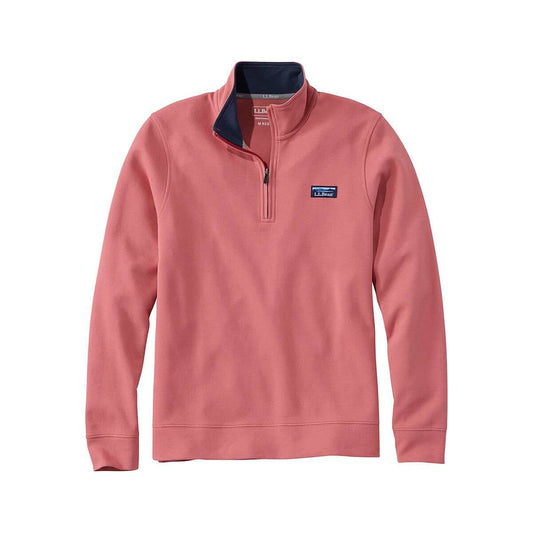 L.L.Bean Men's Comfort Stretch Performance Piqué Quarter-Zip Pullover Sienna Brick