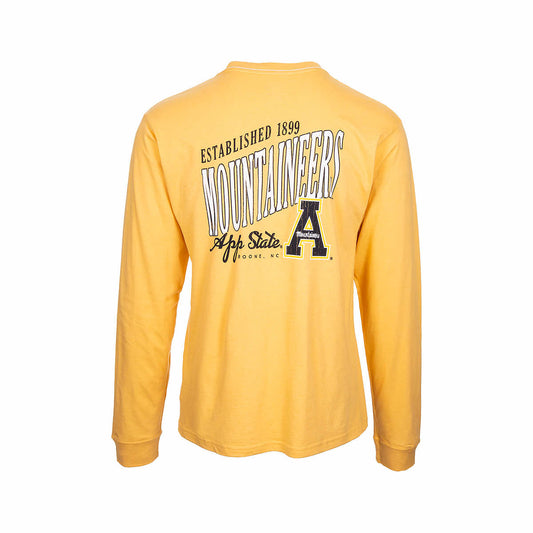 Appalachian State Wordmark Long Sleeve Pocket T-Shirt Varsity Gold