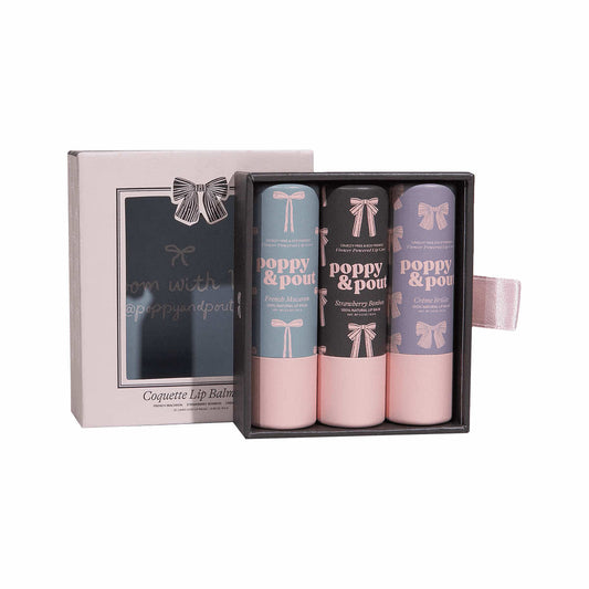Poppy & Pout Coquette Trio Lip Balm Gift Set