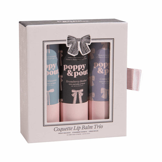 Poppy & Pout Coquette Trio Lip Balm Gift Set