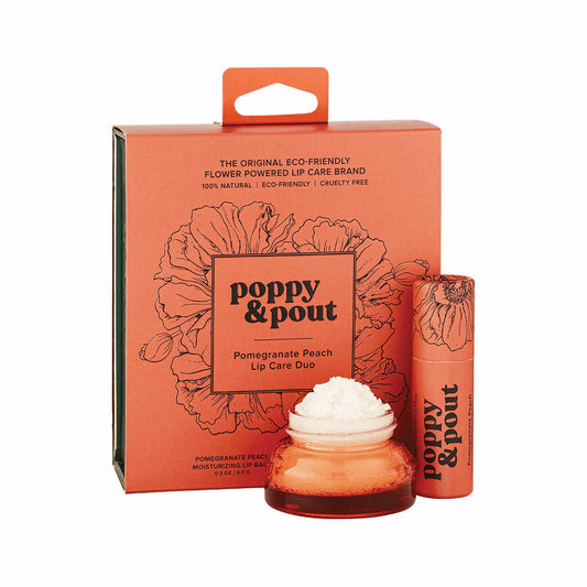 Poppy & Pout Pomegranate Peach Lip Care Duo Gift Set