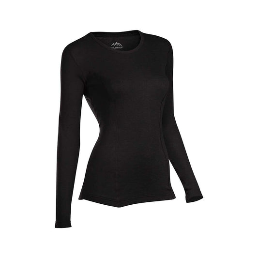 Women's Platinum Baselayer Long Sleeve Crew Top Black